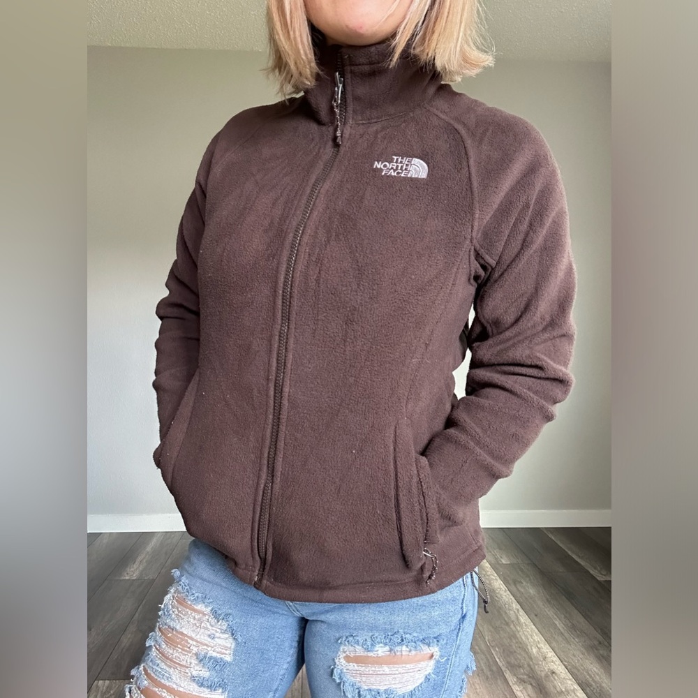 North Face Denali Jacket Women’s Size Small Brown Zip Up Good Condition